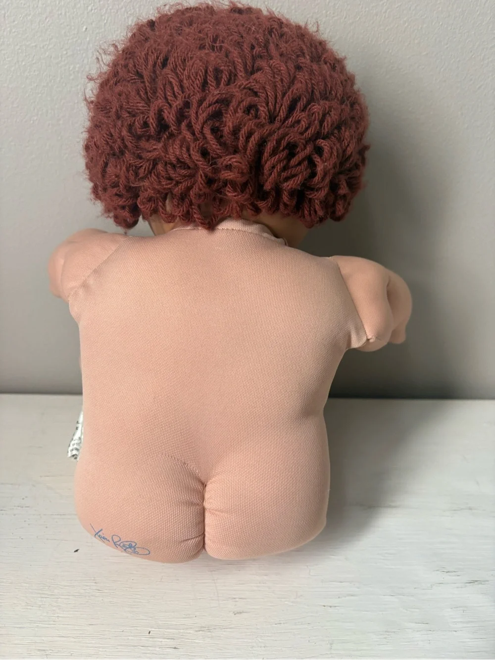 Classic Cloth-Body Baby Doll with Auburn Yarn Hair